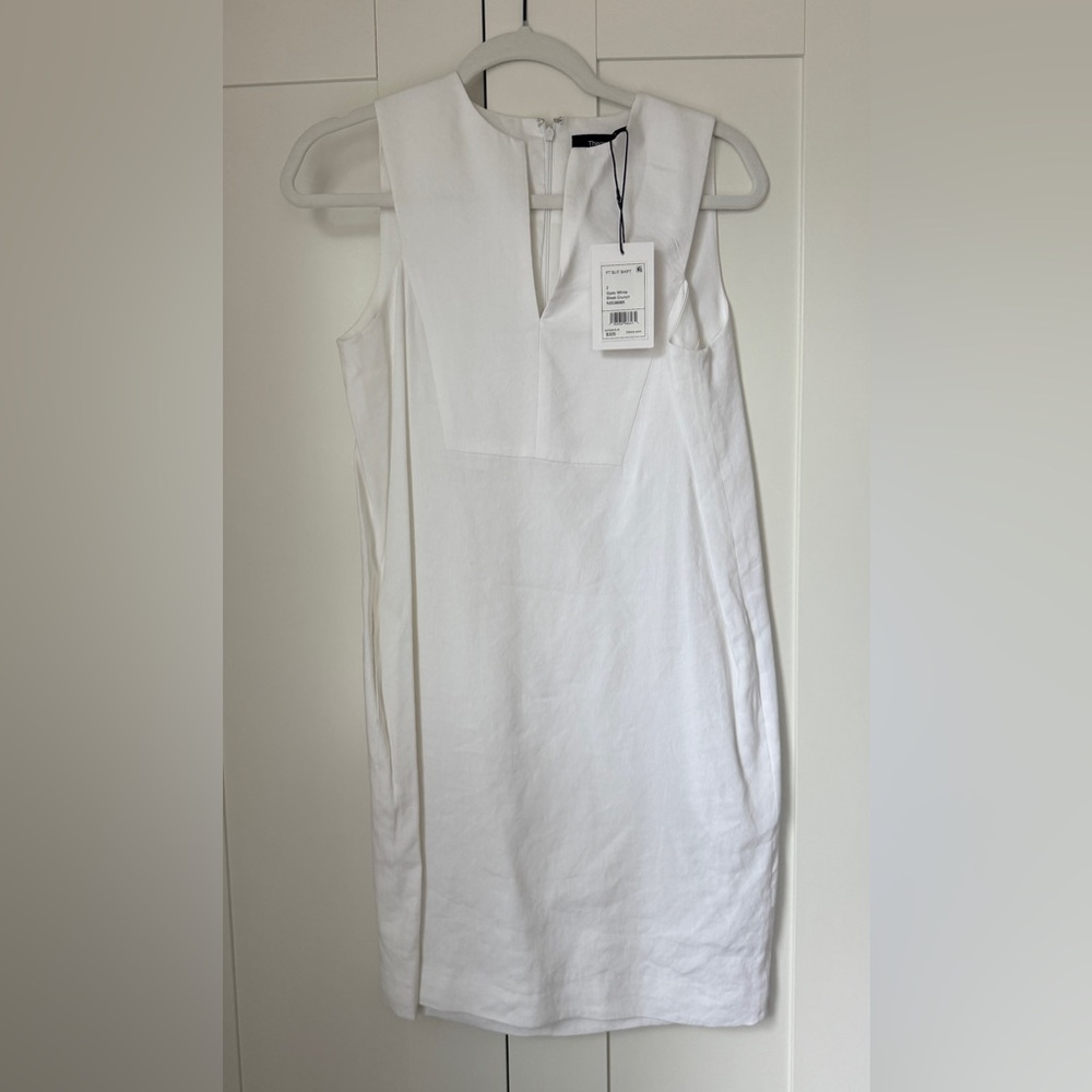 Theory White Sleeveless Mini Dress